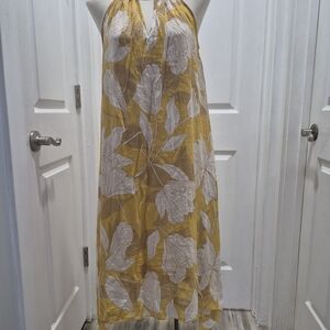 Mlle Gabrielle Mustard and Cream  Dress Size M